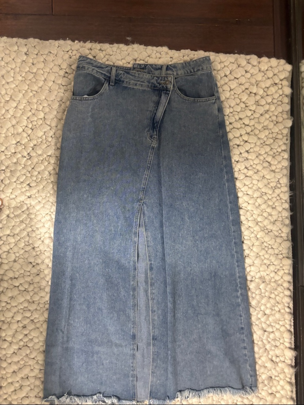 Commense Light Blue Denim Maxi Skirt